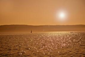 Sunset over Lake Constance Water