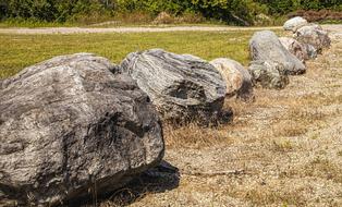 heavy boulders in the countryside