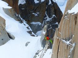 Alps Climbing Mountain on a clear winter day