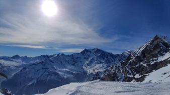 Snowy Monte Mountain in Italy