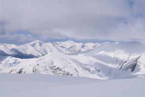 Snowy Mountain peaks at Winter