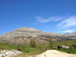 green meadows near a mountain in france
