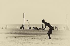 Ball Game on Beach Sand