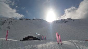 refuge in the ski area in the French alps