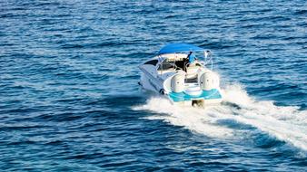 Speed Boat power on Sea Water