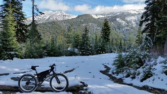 Snow Bike at Mountains