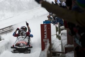 bobsled team on ice track