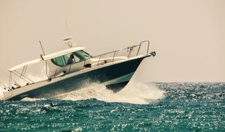 Speed Boat on Sea close up