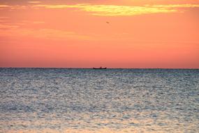 Fisherman Boat Dark at sunset