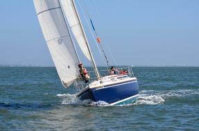 sailboat in the ocean during the wind