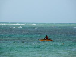 Man Kayak on Sea