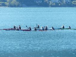 kayakers on the river during the competition