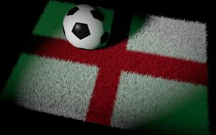 football ball on england flag