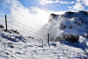 Mountains Winter Sports Snow road