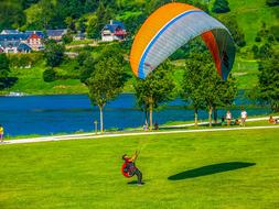 paragliding in a park in Switzerland