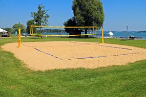 beach volleyball court on a sunny day