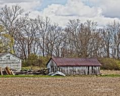 old wooden Rustic Barns