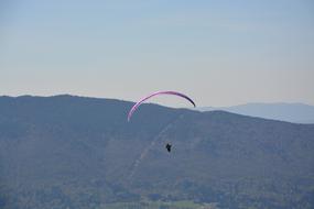 Paragliding in free flight