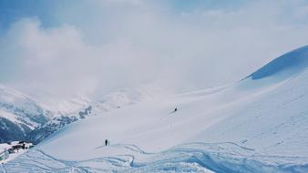 snowy mountain slope in winter