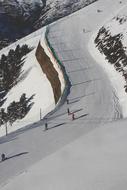 panoramic view of the ski slope on a sunny day