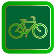 Green sign with the bicycle, of the different shades, clipart