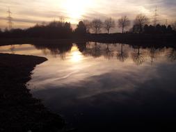 lake in dark twilight