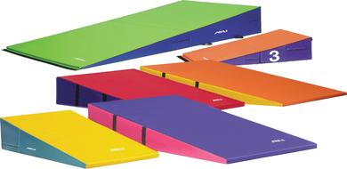 colored fitness mats in the gym