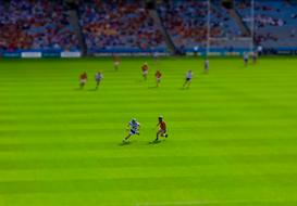 soccer players at the green stadium in Ireland