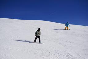 Snowboarding at Winter Snowy peak