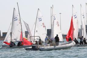 Sailboats Racing at ocean