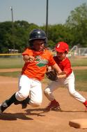 junior league baseball in a game