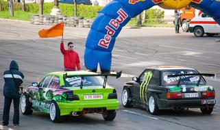 Cars Racing on the track
