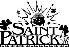 saint patrick logo in black and white