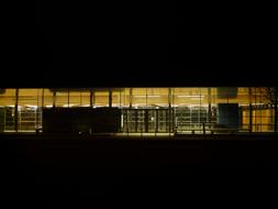 Sports Building hall at Night Lighting