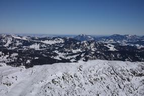 ski slope with snow in winter