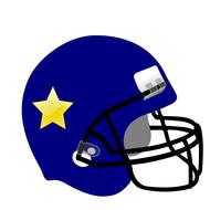 blue helmet with yellow star