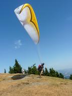 Paragliding Start on a sunny day