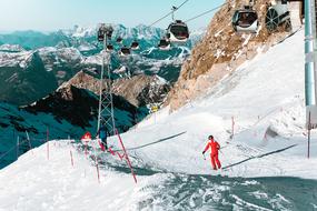 cable car over the ski run