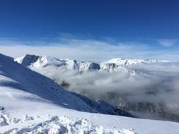 Skiiing on Snowy Mountain