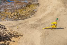 Yellow hut on Sand Beach