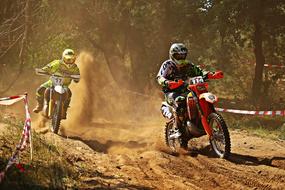 motorcycle motocross on mud and sand