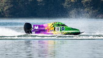 powerboat on the water during the race
