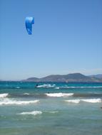 Sea Kitesurfing on a sunny day