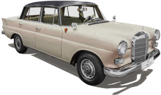 photo of white retro Mercedes-Benz W111