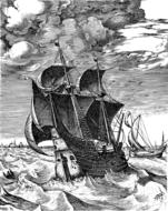 vintage ship line art