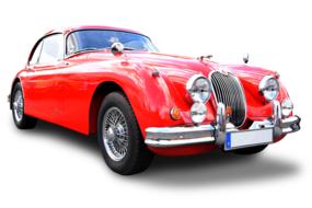 classic red jaguar