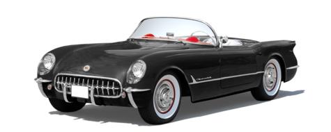 black retro convertible chevrolet