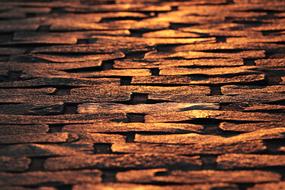 Cobblestones in golden lighting close-up