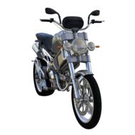 chrome moped as a 3d model
