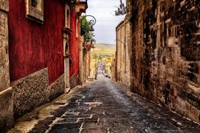 old romantic Alley, italy, Sicily